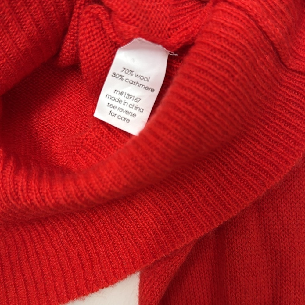 27 miles Malibu "day tripper" wool cashmere blend crop crewneck red sweater Vday - Picture 4 of 7